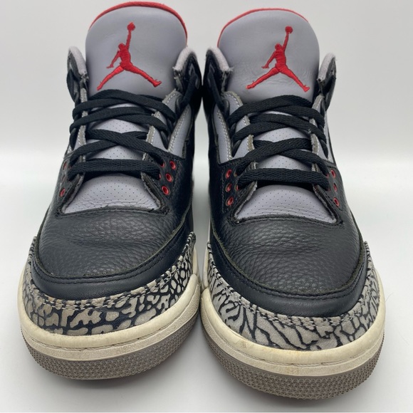 2011 Air Jordan 3 Retro Black Cement BC3 Men's 9 US 136064-010 Black/Varsity Red - Picture 3 of 16